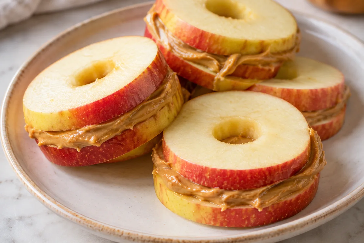 Apple peanut butter stacks