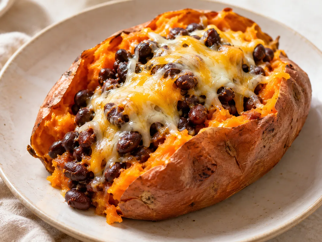 Baked sweet potato pockets