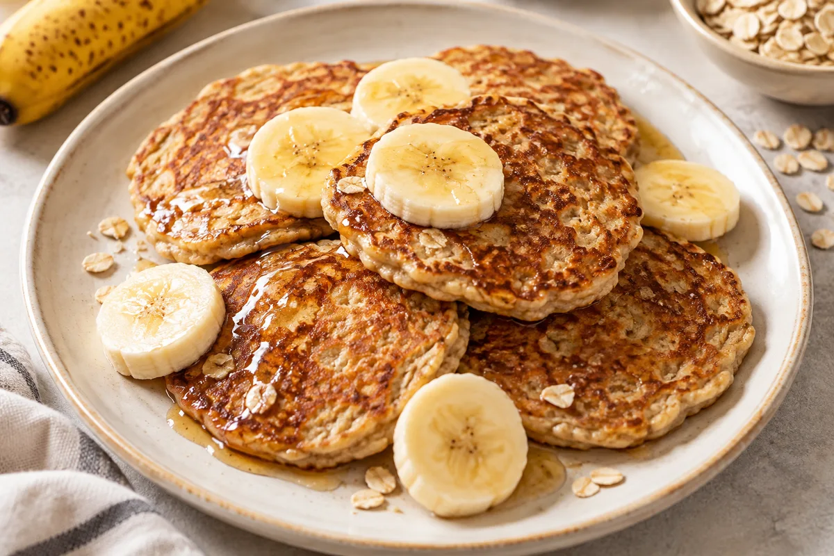 Banana oat pancakes