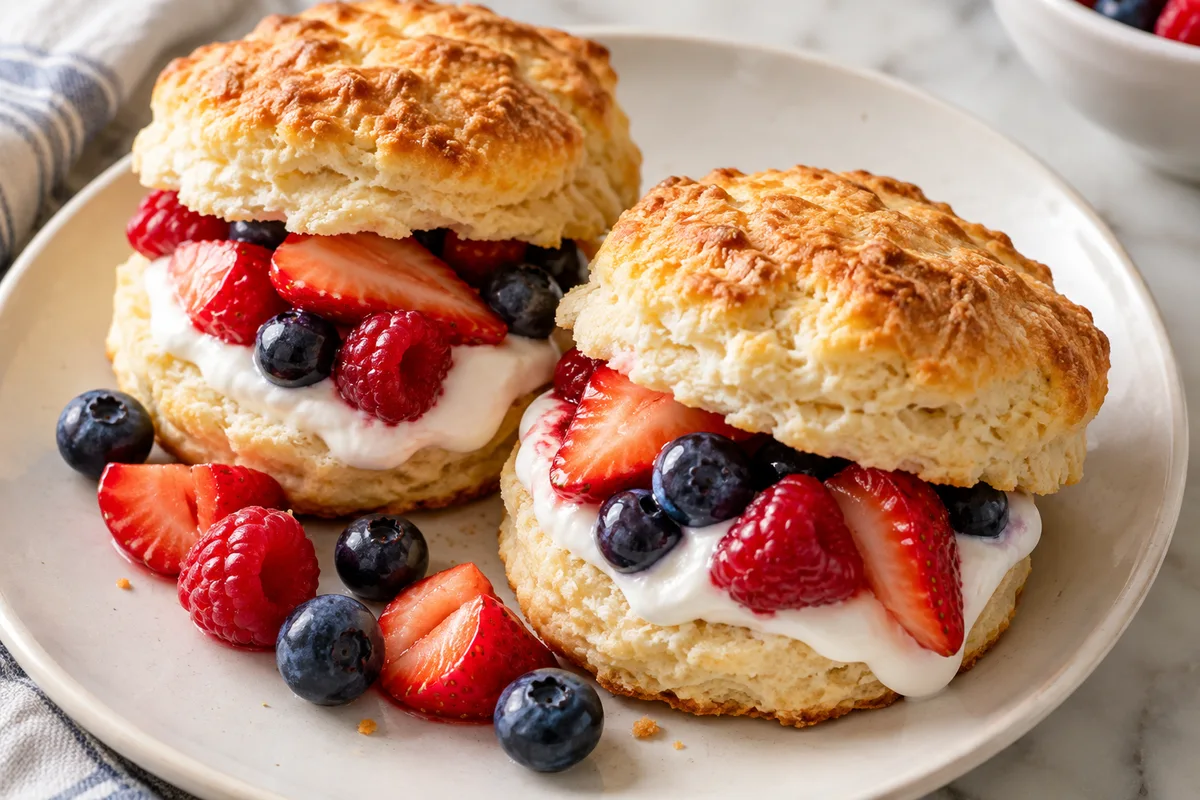 Berry biscuit shortcake