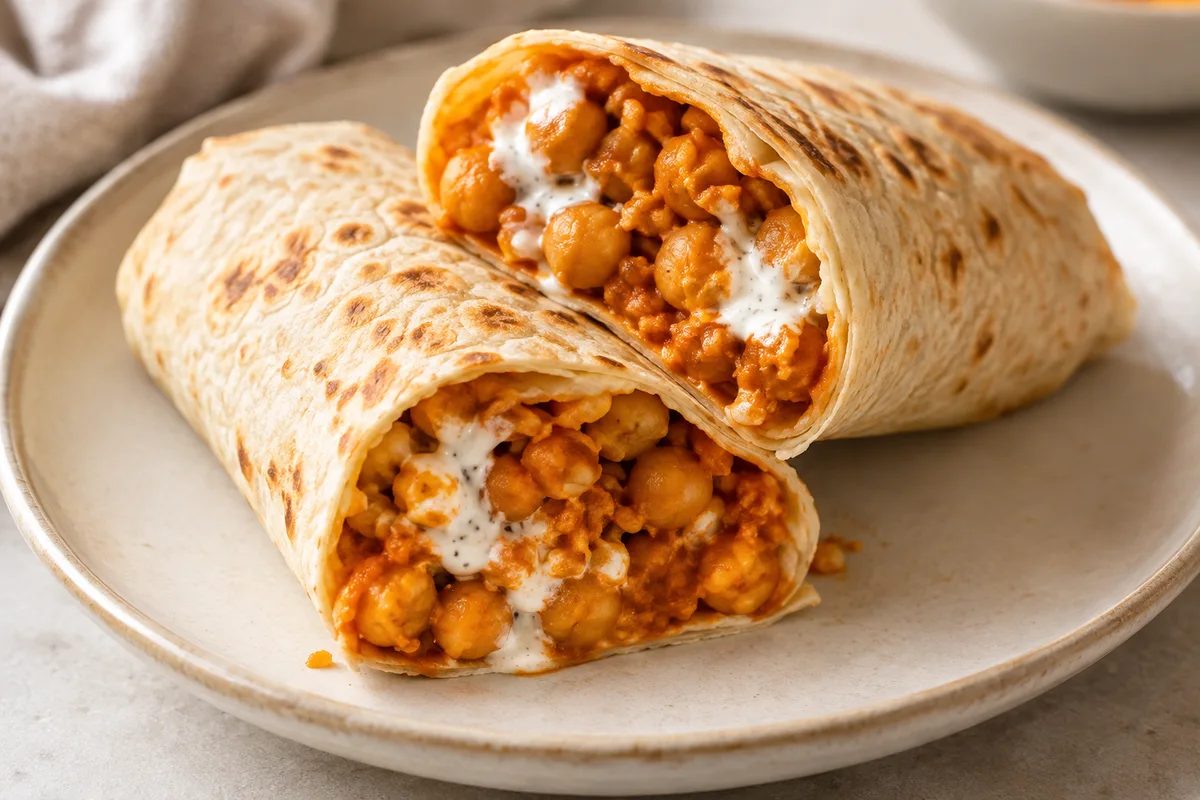Buffalo chickpea wraps