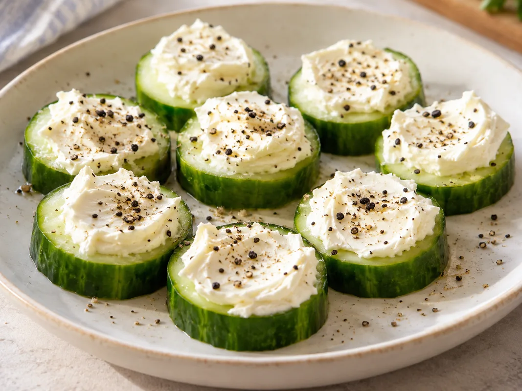 Cucumber cream cheese bites