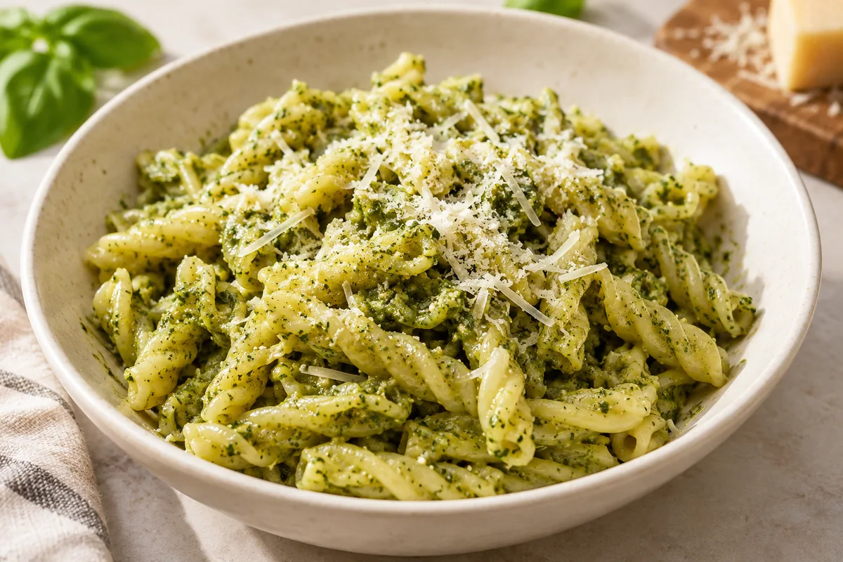 Pesto pasta bowl