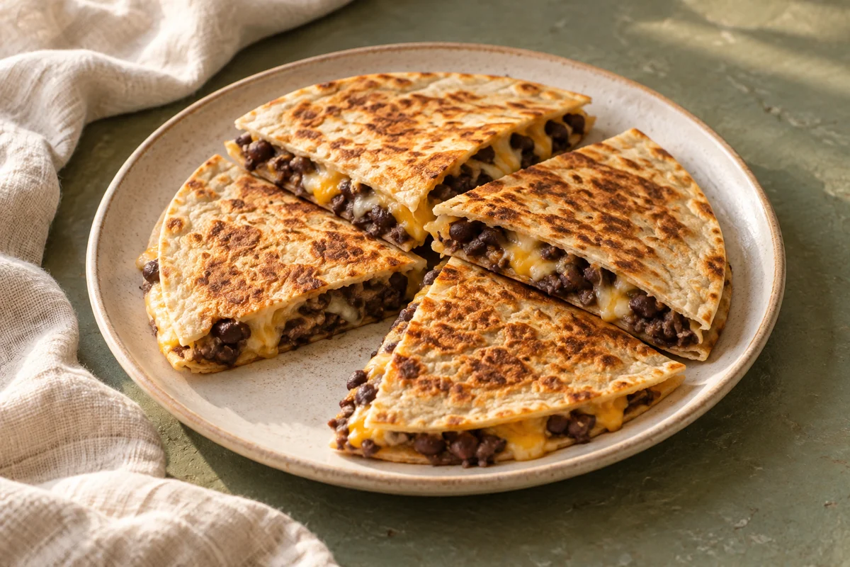 Creamy bean quesadilla