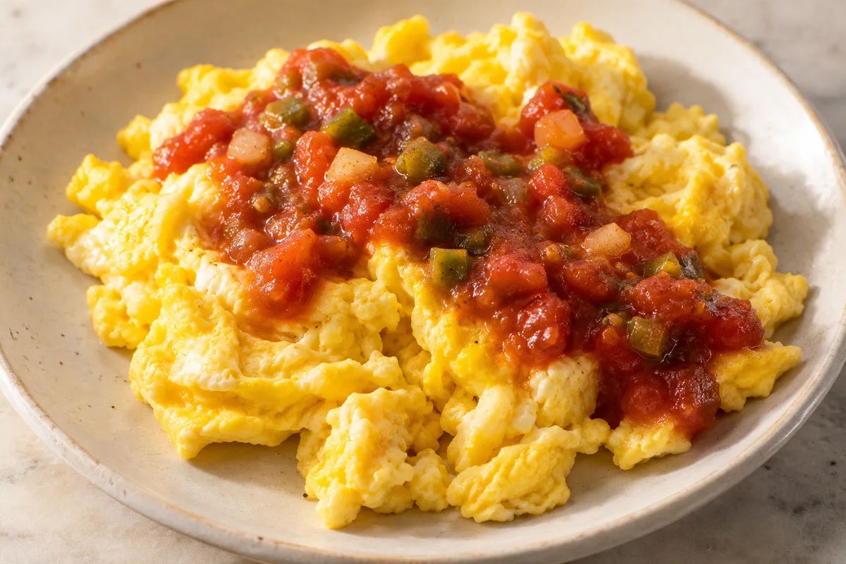 Salsa scrambled eggs