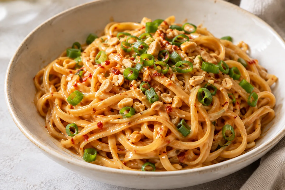 Spicy peanut noodles