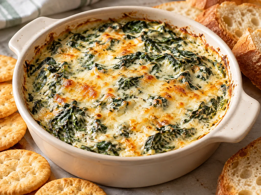 Warm spinach cheese dip