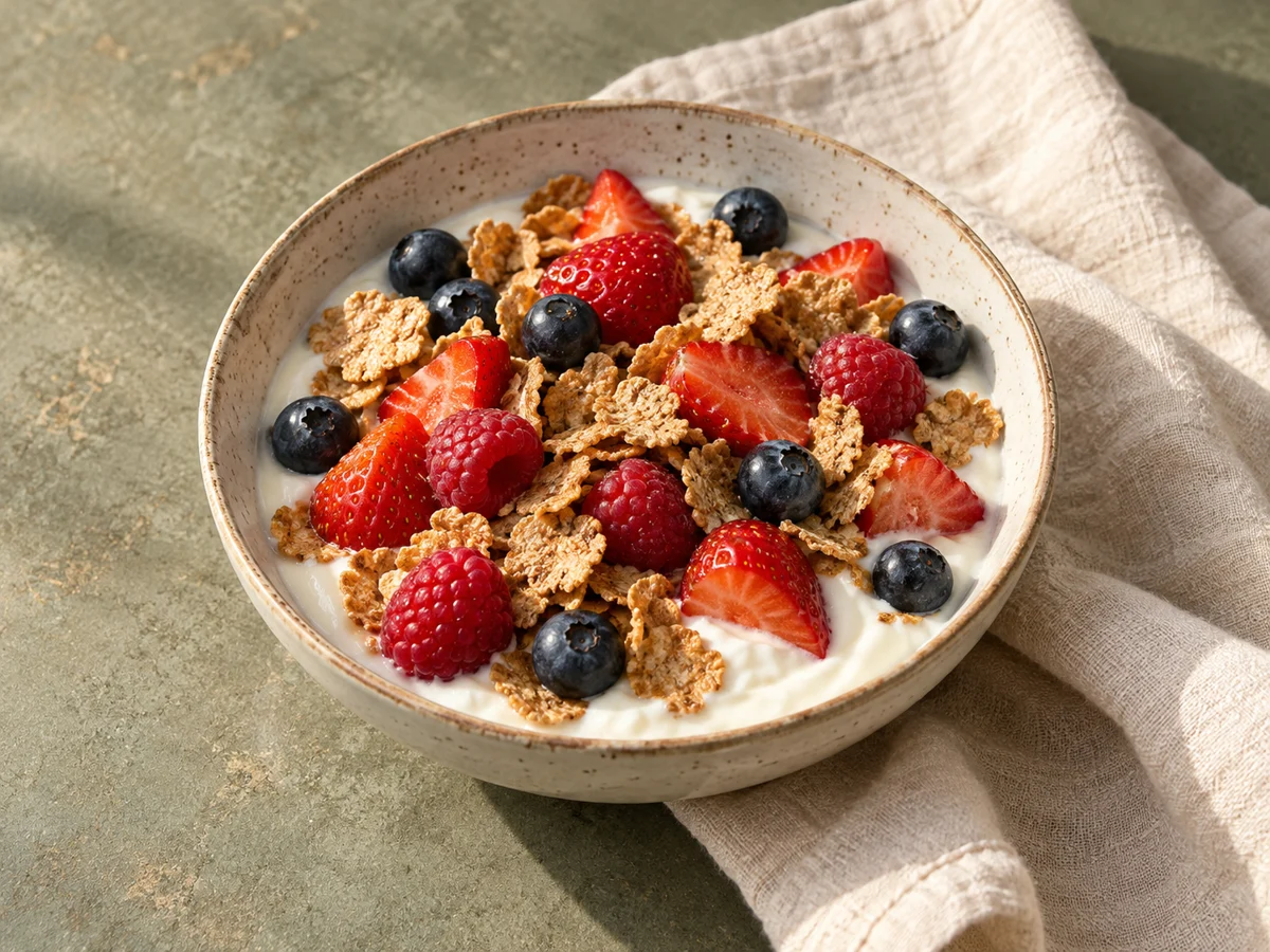 Berry yogurt sundae